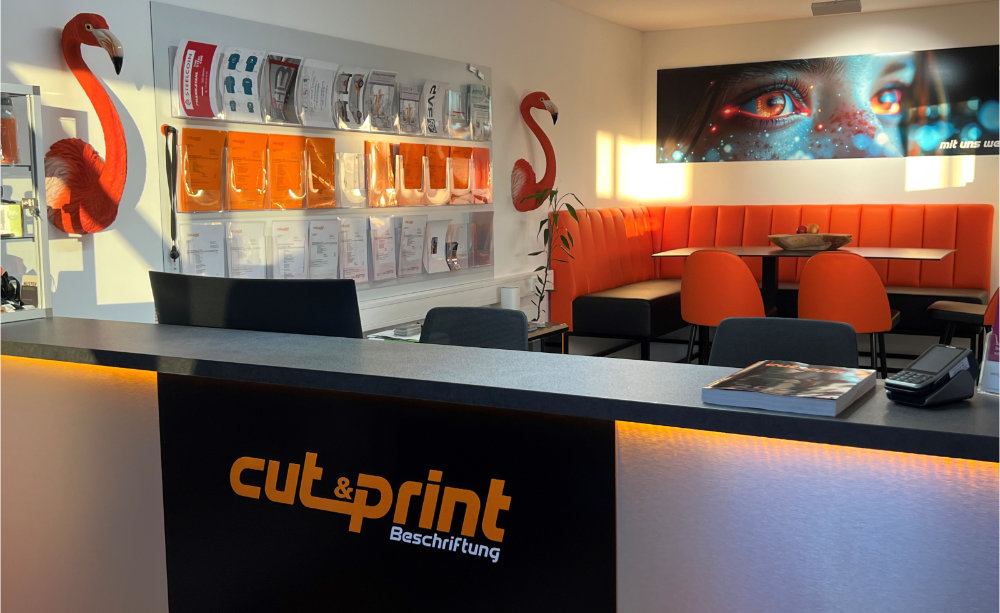 Cut & Print Gebäudeansicht Büro von Innen
